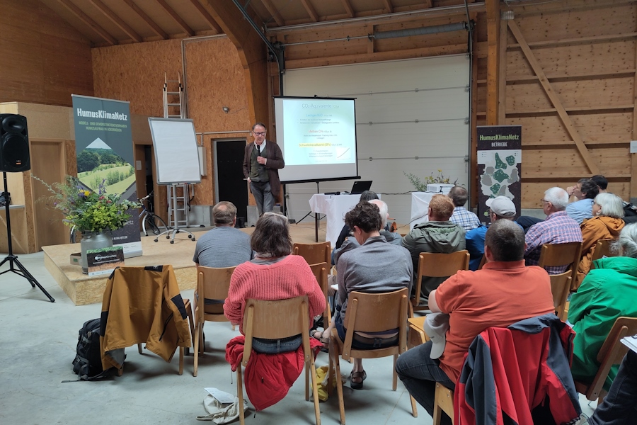 Vortrag von Professor Ulrich Köpke, ehemals Institut für Organischen Landbau, Universität Bonn, im Rahmen des HumusKlimaNetz-Feldtages 2024 auf dem Demeterbetrieb Dottenfelderhof